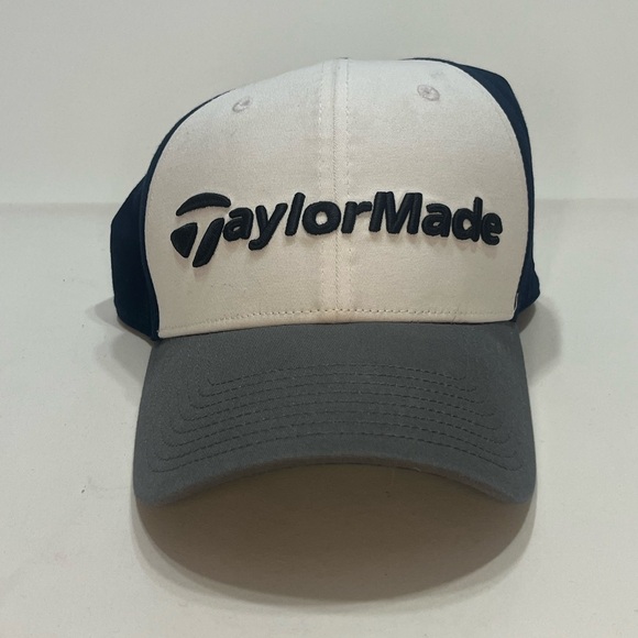 TaylorMade Blue & White‎ New Era 39-Thirty Fitted Medium Large Golf Hat - Picture 1 of 9